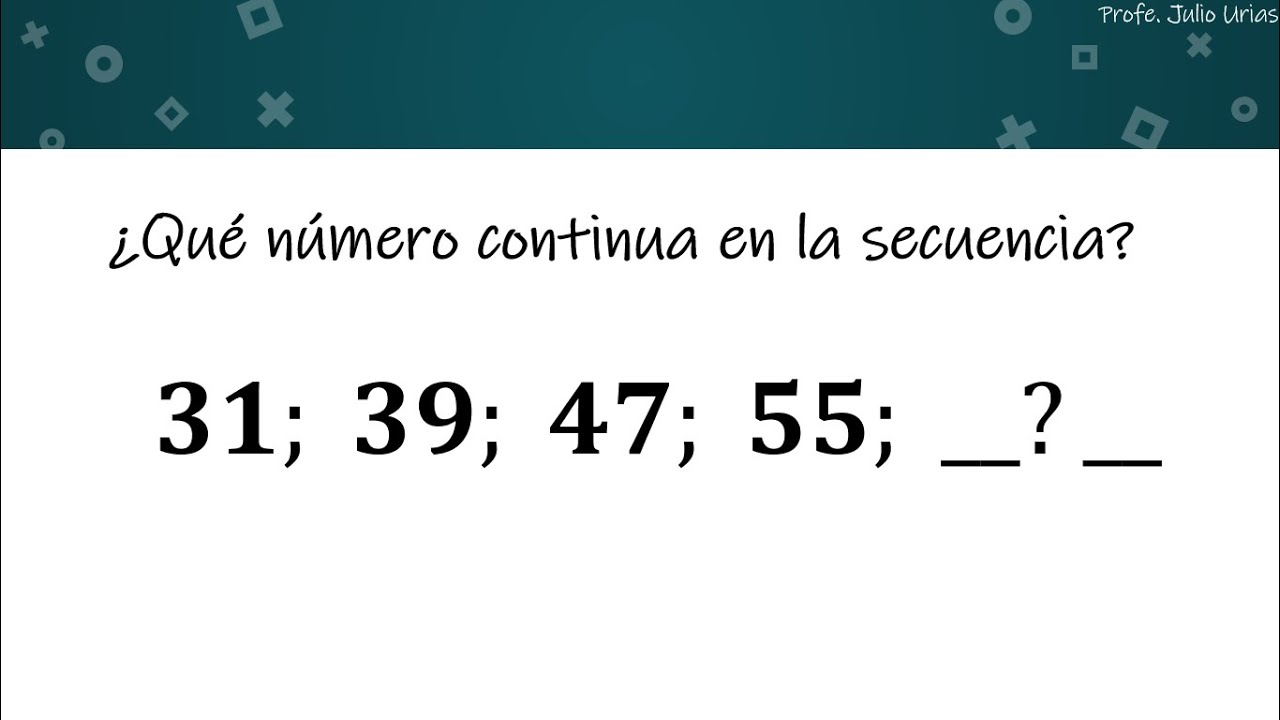 ¿Qué número continua en la secuencia? - YouTube