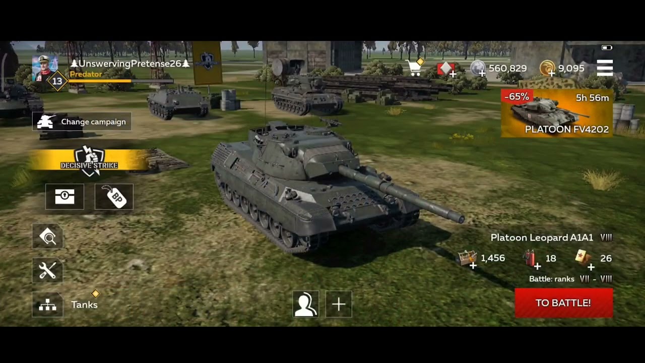 war thunder mobile update 🪖💚 Decisive strike new tank animation platoon 😎AMX 30B2(B)💯