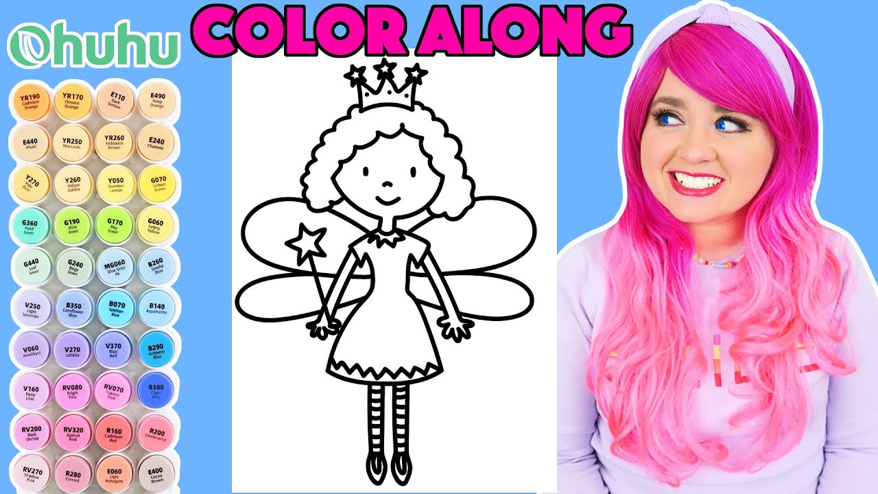 Color a Fairy Along With Me | COLOR ALONG WITH KIMMI - YouTube
