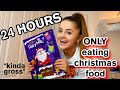 ONLY EATING CHRISTMAS FOOD FOR 24 HOURS *challenge* || Vlogmas 2020 || Ellie Louise