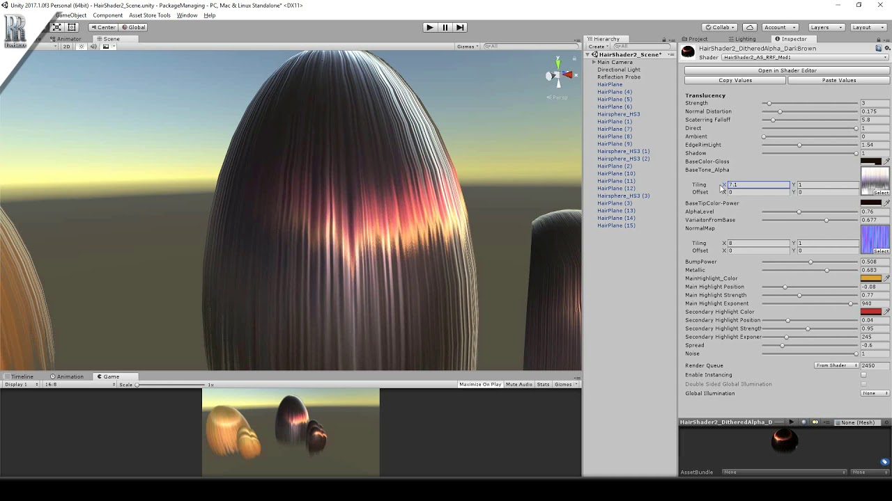 RoRamsay on X: Hair Shader for Unreal, Unity #PBR, Unity #HDRP