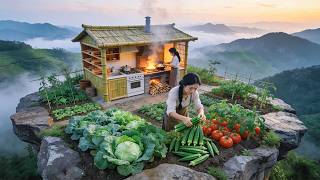 Peaceful Country Life: Harvesting Okra from a Small Garden & cook steamed shrimp stuffed with okra
