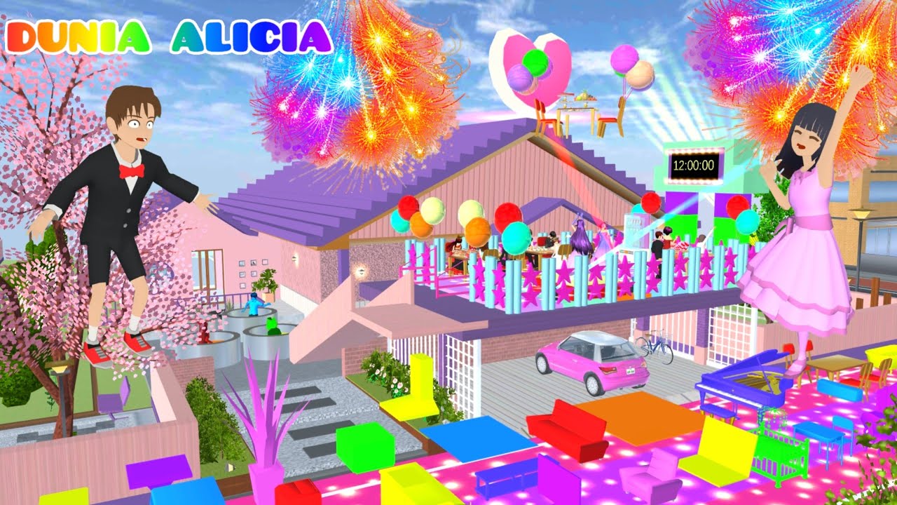 Yuta Mio Rayakan Tahun Baru 🥳Kumpul Barang Cat Serba Warna Warni 😱 | Sakura School | Dunia Alicia