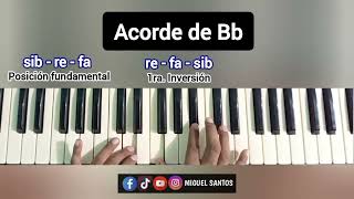 Acorde de Bb ( si bemol mayor ) 🎹🎵 Bb Acorde Piano