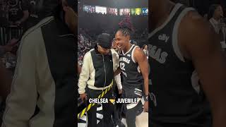 Chelsea Gray and Juvenile chop it up after the Aces win #viral #shorts