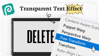 How to create transparent text effect in Photopea