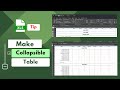 Make collapsible group or table in Excel | Excel grouping | Collapse table