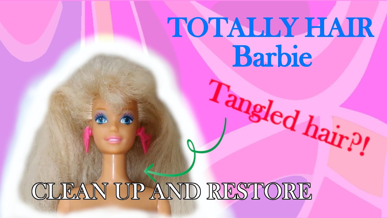 Vintage 1991 Totally Hair Barbie doll clean up & restoration of crimped hair
