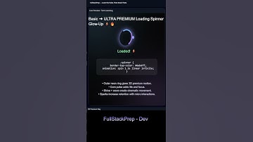 Why Use Boring Loaders? Try This Premium One 😳✨ (CSS Breakdown Included!)  #fullstackprep #codeprep