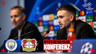 Pressekonferenz Mit Aleix Garcia & Kasper Hjulmand Manchester City Bayer 04 Champions League