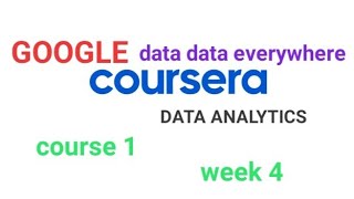 Foundations : Data, Data, Everywhere Week 4 all answers [Coursera] #coursera #dataanalytics #google