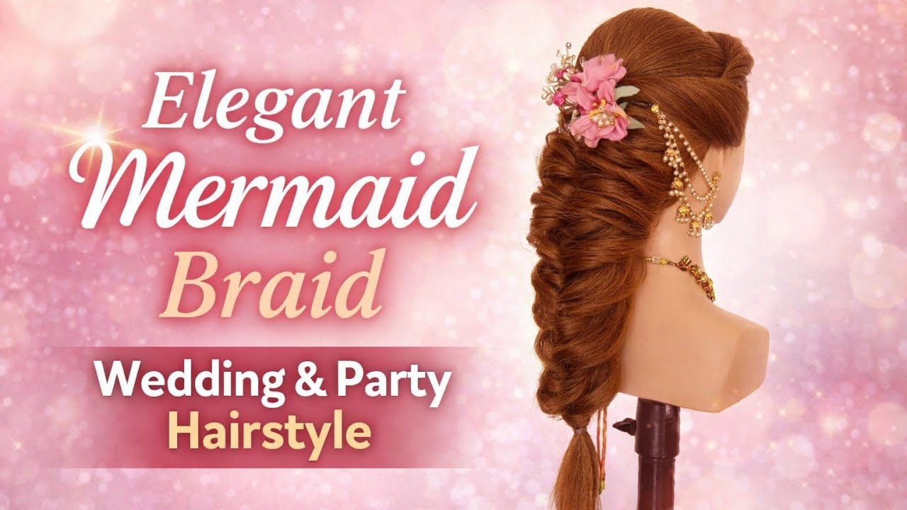 Elegant mermaid braid hair style 💖||wedding & party hairstyle 