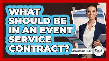What Should Be In An Event Service Contract?