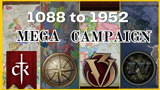 Paradox MEGA Timelapse (CK3 to EU4 to VIC3 to HOI4) 1000 Year Campaign!