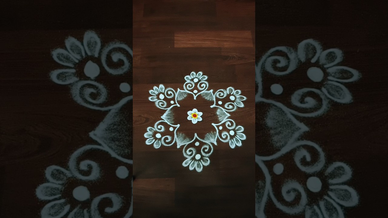 5*3 Beautiful Freehand Flower rangoli designs 🌺