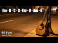 Nothing Important (E Minor) Sad Acoustic Guitar Backing Track 189