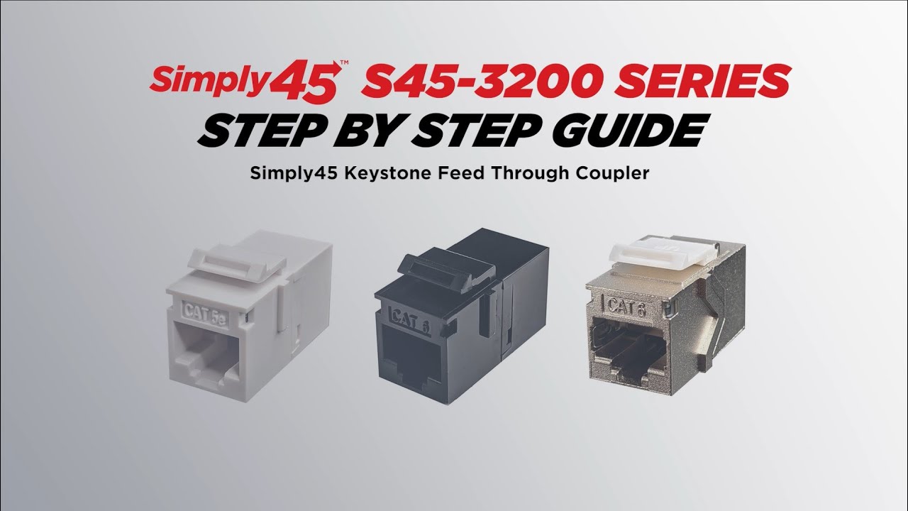 Simply45 Cat5e, Cat6, and Cat6A Unshielded and Shielded Feed-Thru Couplers (S45-3200)