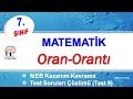 7.SINIF Matematik |Kazanım Kavrama Testleri-Oran-Orantı(Test9)