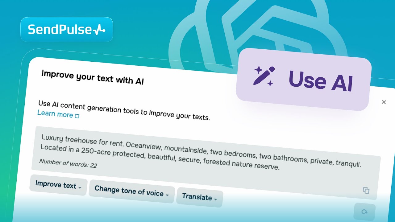 Як покращити або згенерувати текст email листів допомогою штучного інтелекту в СендПульс