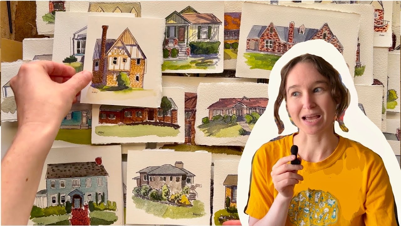 How I painted over 100 watercolor house portraits in Tulsa
