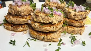 Healthy Tuna Patties?فطائر التونة الصحية??صحية طعمها يجنن و خفيفة جدا cookinghealthytunaطبخ