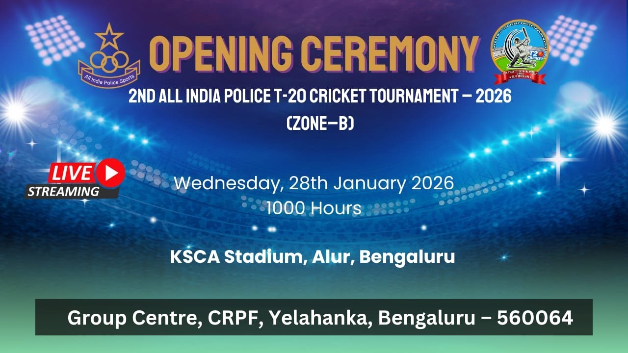 Opening Ceremony of 2nd AIPSCB T20 Cricket tournament 2026 of Zone B by KK Sector CRPF Bengaluru