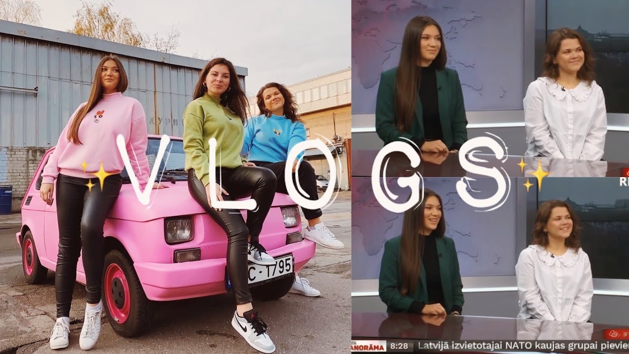 gozējamies televīzijā & ar rozā mašīnu Rīgas ielās