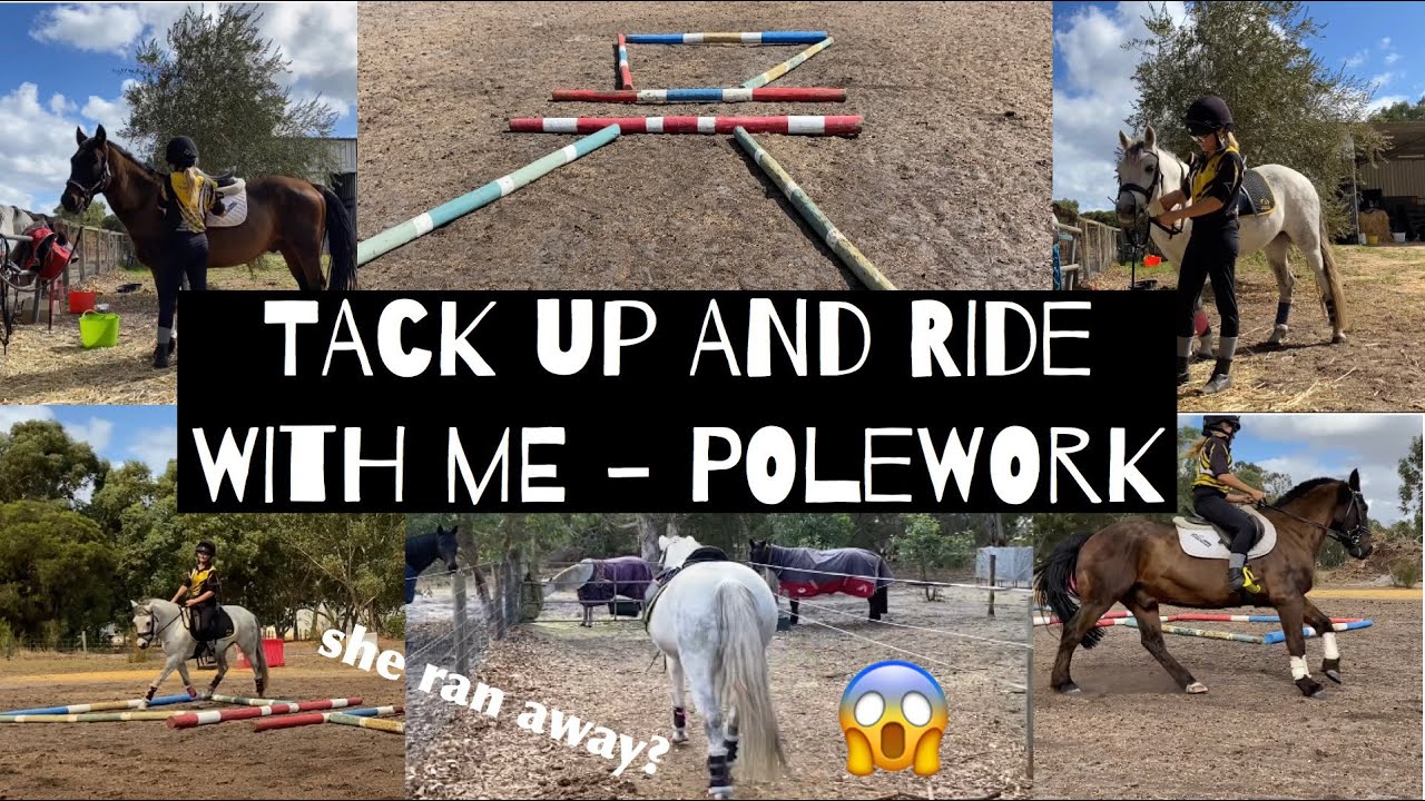 TACK UP AND RIDE WITH ME POLE WORK WITH MY TWO PONIES YouTube