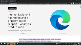 Internet Explorer 11 End of life