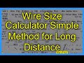 Wire Size Calculator Simple Method for Long Distance