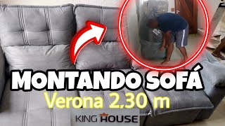 MONTANDO SOFÁ VERONA DA KING HOUSE| CINZA RETRÁTIL RECLINÁVEL 2,30m