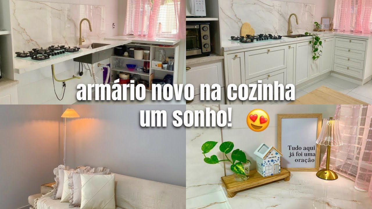 CHEGOU NOSSO ARMÁRIO PLANEJADO 😍| COZINHA ESTA DE CARA NOVA, decoração, organização, rotina…