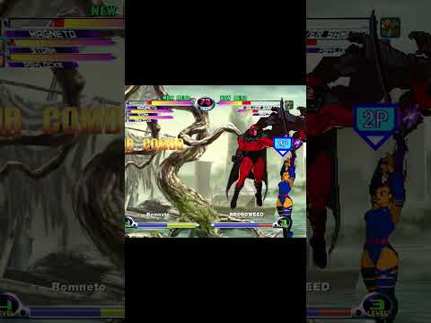 MvC2: Romneto - Magneto 4F 2x Throw to Extended Air Combo 90% Sequence .:6.20.22:.