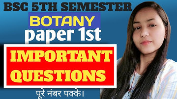 Bsc 5th semester botany paper 1st important questions answers for All units #video#viral✅