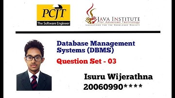 Database Management Systems (DBMS) | Question Set - 03 | Java Institute for Advanced Technology