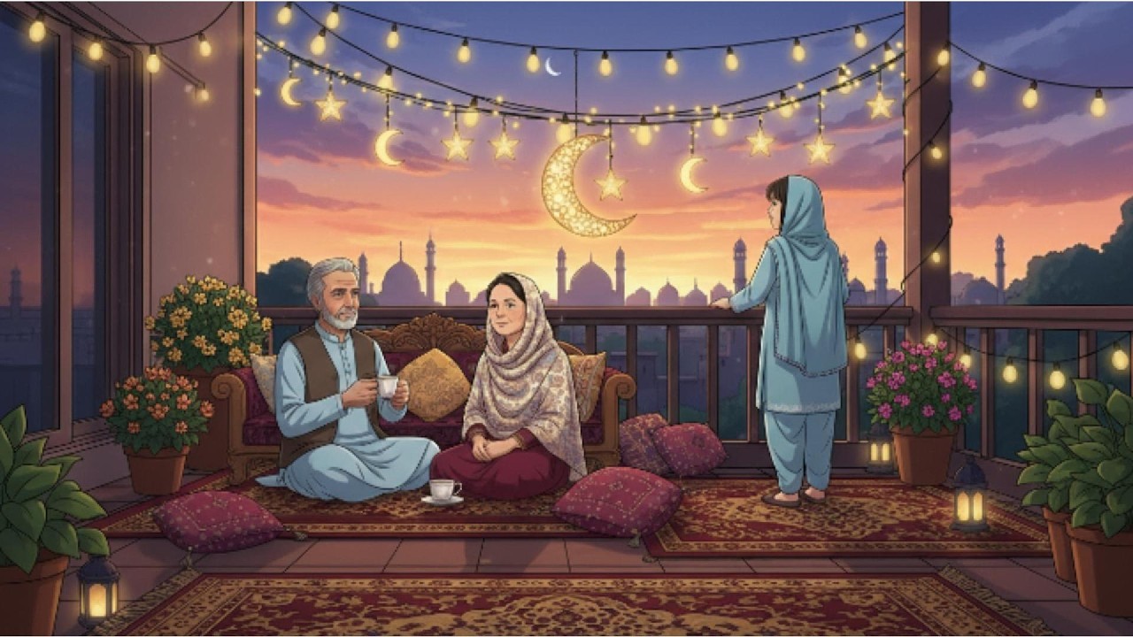 Ramadan Evenings at My Childhood Home 🌙 | Ghibli-Style ASMR | Old Walls, Warm Tea, Quiet Love