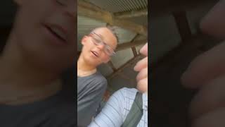 Storm hits the zoo! Mason & fam take cover with strangers in the giraffe tiki hut ⛈️🦒 #shorts