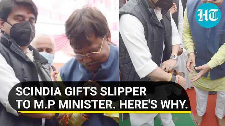 Scindia helps MP minister wear footwear after two ...