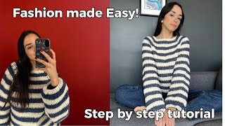 Crochet Your First Sweater! | Cloudy Stripes Sweater Tutorial (Beginner-Friendly)