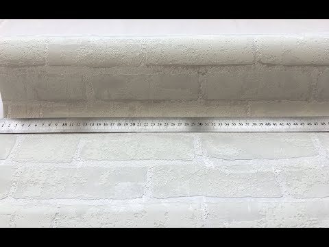 Фактурні німецькі флізелінові 3D шпалери 970868, опукла цегляна кладка, світлого сірого пастельного відтінку, видео 1