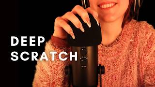 ASMR Fast and Intense Mic Scratching with Long Nails 🎤 Soft Spoken for Deep Sleep