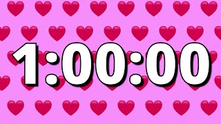 1 Hour Countdown Timer [Valentine Hearts] 4K