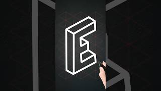 E Letter Alphabets Isometric Drawing #b #alphabet #3d #art
