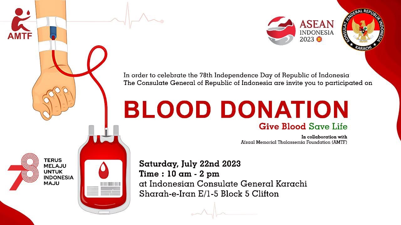 BLOOD DONOR CAMPAIGN In Consulate General of the Republic of Indonesia in Karachi