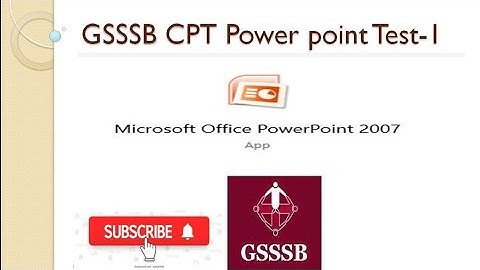 GSSSB Senior Clerk CPT Test Power Point Presentation PPT Test 1 For Computer Proficiency test