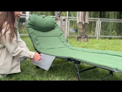 Раскладная кровать (раскладушка) со встроенным матрасом LEOBRO Green (LB-FB-M1-GRN), видео 1