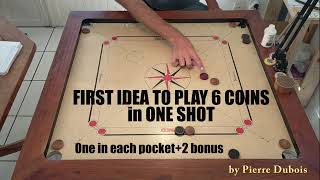 Crazy Carrom 6 coins in 1 Shot, one in each pocket + 2 extra coins