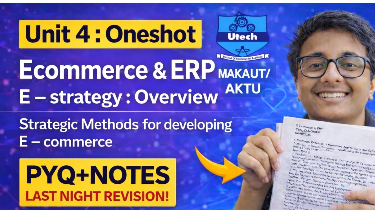 Unit 4 One Shot | E-Strategy & Strategic Methods for Developing E-Commerce | MAKAUT E-Commerce & ERP