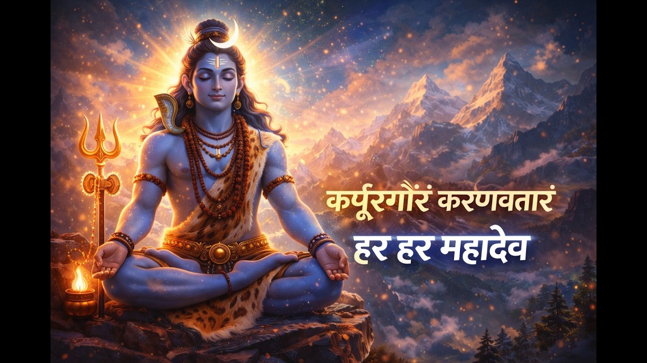 कर्पूरगौरं करुणावतारं मंत्र | Shiv Parvati Stuti | Mahadev Bhajan