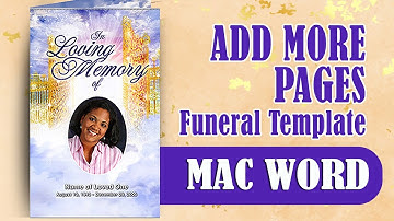 Add Pages in MAC WORD - Funeral Program Template
